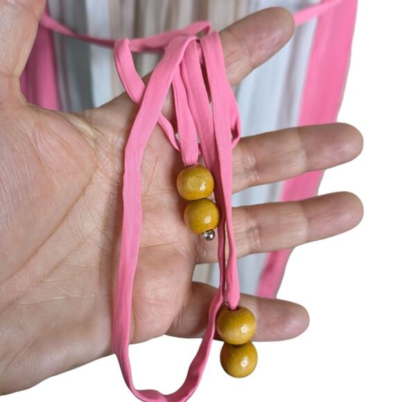 NEW Ramy Brook Kat Mini Dress Small High Neck Colorblock Belted Pink Cocktail - Picture 4 of 11